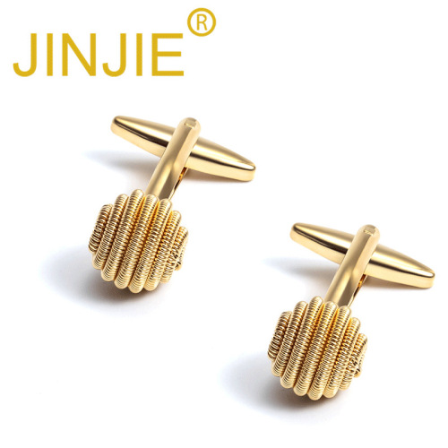 现货新款电镀金银色麻花全铜金属袖扣批发 外贸男士法式衬衫袖扣