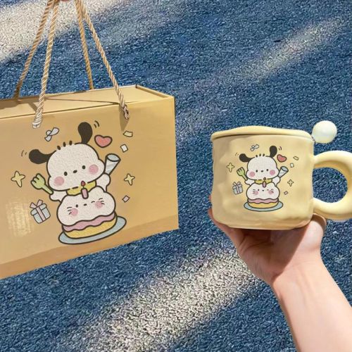 cute puppy water cup for sisters and friends good-looking meaningful gift set girly heart birthday gift