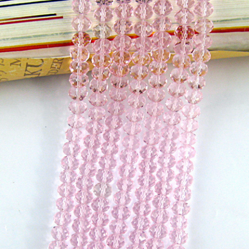 free needle thread 4/6/8/10mm200 crystal flat round beads handmade diy beaded glass pink transparent scattered beads