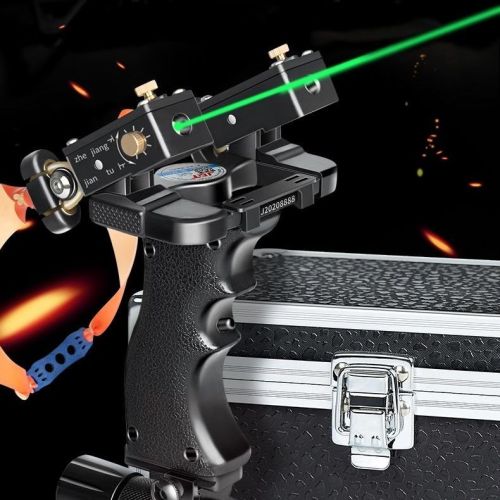 slingshot laser infrared tie-free slingshot device high precision flat rubber band traditional bullet bow shooting fish police wolf dog artifact