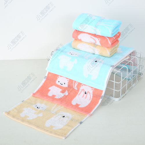 gauze terry jacquard small towel children‘s face towel bee children‘s towel item no： 219