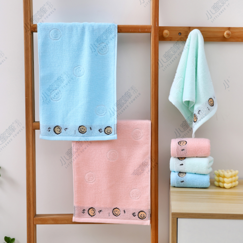 Gauze Terry Jacquard Small Tower Children Face Towel Little Bee Children Towel Item No.： 210