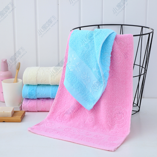 solid color jacquard broken towel hair labor protection towel bee towel item no： 307