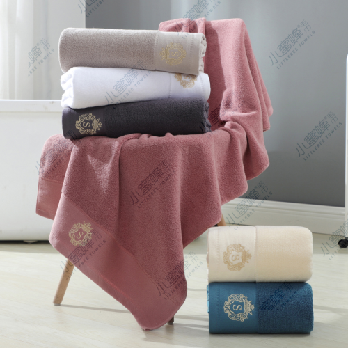 Ribbon Plain Embroidered Cotton Bath Towel Adult Bathing Bath Towel Super Soft Little Bee Bath Towel Item No.： 015