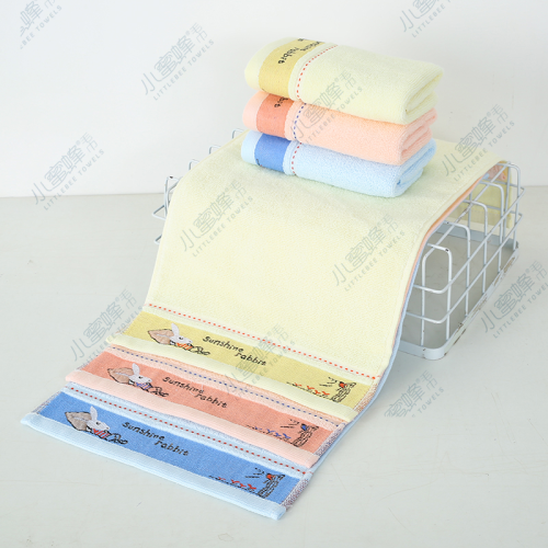 Gauze Terry Jacquard Small Tower Children Face Towel Little Bee Children Towel Item No.： 220