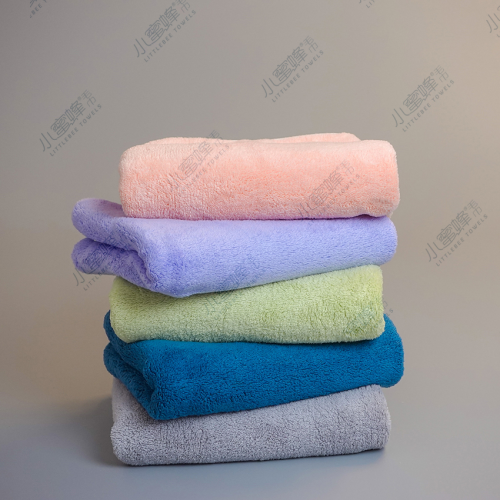 one piece dropshipping hair-drying towel warp knitted coral fleece edge plain color super absorbent item no.： 308