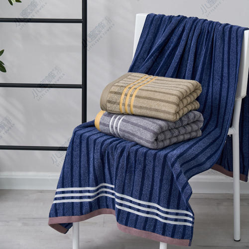 One Piece Dropshipping plus-Sized Bath Towel Yarn-Dyed Cotton Plaid High-End Gift Face Bath Towel Item No.： 019