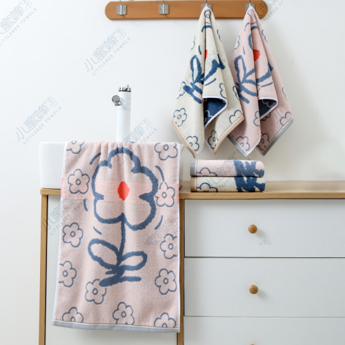 one piece dropshipping 32-strand face towel pure cotton jacquard flower towel bee towel item no.： 719