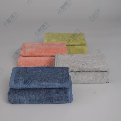 one piece dropshipping bamboo fiber facecloth solid color characteristic edge multi-color bee bath towel： 002