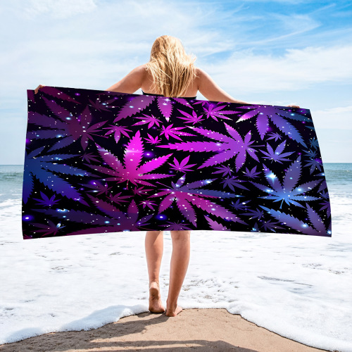 超细纤维亚马逊跨境沙滩巾定制枫叶印花毛巾批发沙滩浴巾吸水