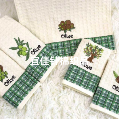 Waffle tea towel, embroidered tea towel tea towel, kitchen napkin, cleaning towel, daily daily supplies. Export best-selling models.