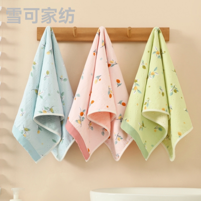 Fabric Two-Color Floral Towel Coral Fleece Absorbent Hair Drying Towel Present Towel Student