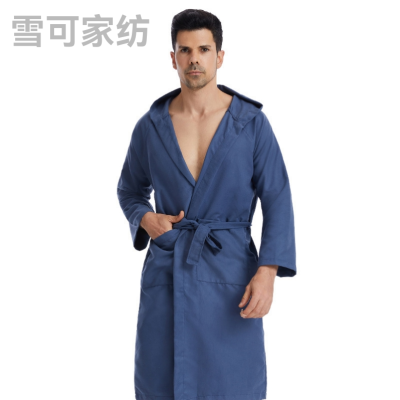 Double-Faced Pile Bathrobe Microfiber Moisture Absorption Quick-Drying Thin and Portable Plain Hooded Bath Towel for Home Swimming Bathroom