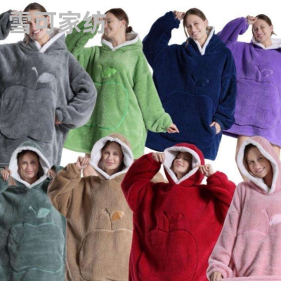 Amazon Cold-Proof Clothes Lazy Clothes TV Blanket Hooded Sweater Can Be Worn outside Thermal Head Cover Lazy Thickened Blanket