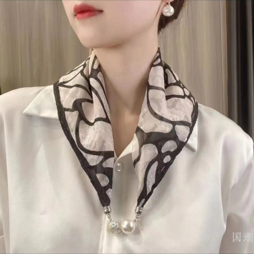 neck protection necklace silk scarf fashion small scarf temperament wild thin