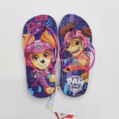 Customized Cartoon Children‘s Flip Flops Wangwang Team Puppy Flip-Flops Beach Slippers