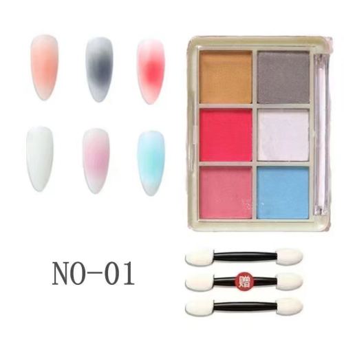 Internet Celebrity Same Style Manicure Six-Color Solid State Magic Mirror Effect Powder Tyrant Gold Aurora 6-Color Magic Mirror Effect Powder No Falling out Laser Titanium