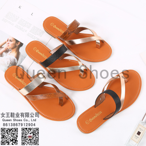 summer fashion women‘s slippers korean style color matching flip-flops women‘s shoes beach shoes outer wear in stock wholesale