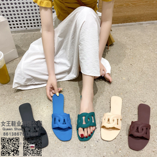 OEM Custom Slippers women‘s H-Strap Sandals Cross-Border European and American Foreign Trade Beach Generation Wholesale Slippers Slides