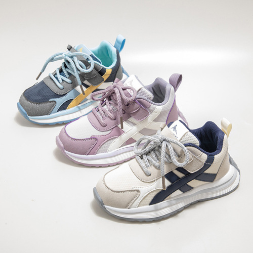 2025秋季儿童阿甘鞋新款百搭休闲网面透气圆头显脚小厚底慢跑运动