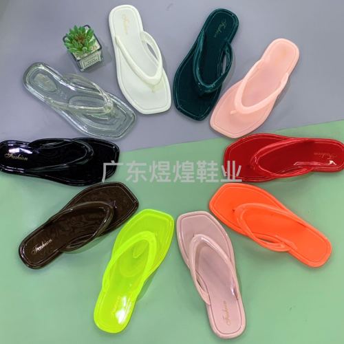 New Foreign Trade Crystal Shoes PVC Flip Flops Fashion trendy Non-Slip Casual Shoes Men‘s and Women‘s Slippers Sandals