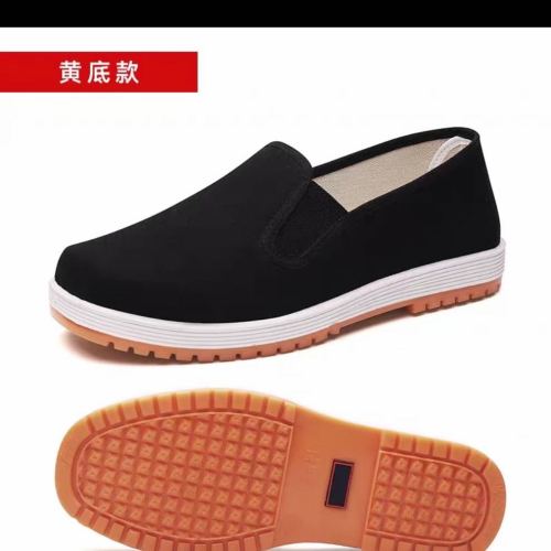 wear-resistant single driving shoes labor protection spring and summer work black cloth shoes single shoes breathable tire sole cloth shoes men‘s old beijing cloth
