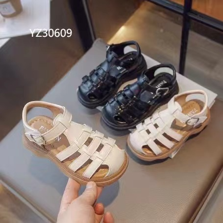 summer new children‘s genuine leather sandals roman style shoes korean fashion low-cut girls‘ sandals