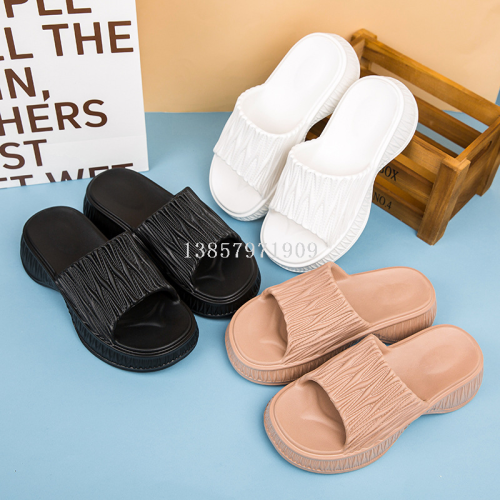 730 slippers women‘s summer slip-on thick-soled niche sandals soft bottom wild eva slippers