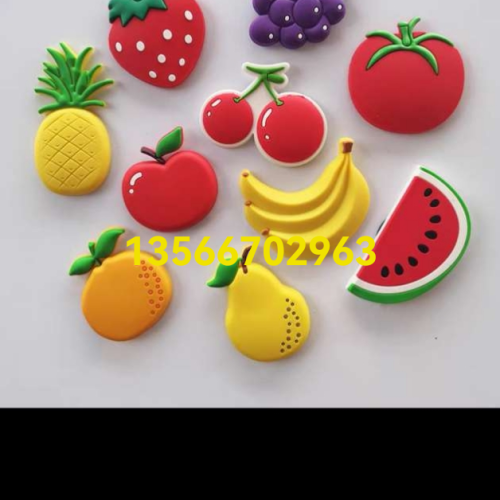 factory direct sales cute creative cartoon fruit fridge magnet soft glue magnetic stickers magnet stickers early education children three-dimensional stickers