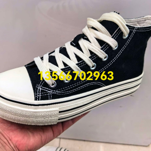 foreign trade original order special offer stock spot thick-soled high-top canvas shoes white shoes platform shoes student shoes black thin shoes