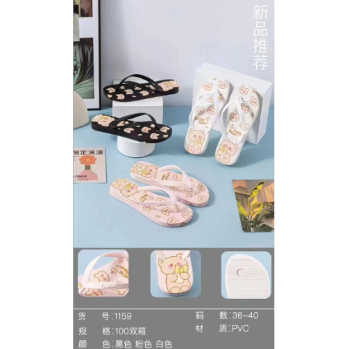 Flip-Flops Women‘s Outdoor Summer Cartoon Bear Flip-Flops Fashion Beach Shoes Wedge Platform Sandals All-Match Fashion