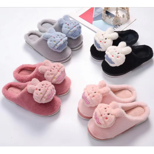Cute Bunny Cartoon Closed-Toe Cotton Slippers Female Winter Dormitory Non-Slip Bedroom Household Warm Slippers Cotton Slippers