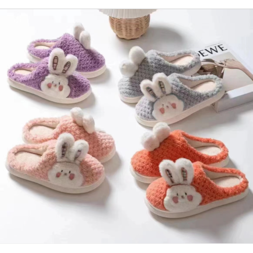Cotton Slippers Cute Women‘s Winter Home Warm Slippers Cotton Slippers Cute Bunny Cartoon Closed Toe Cotton Slippers