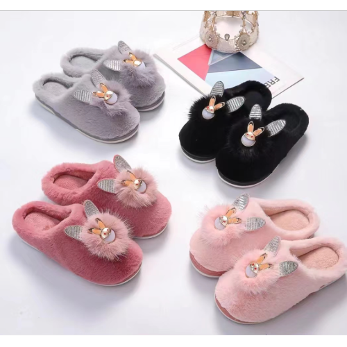New Cute Cartoon Cotton Slippers Couple Indoor and Outdoor Home Office Plush Floor Slippers Cat-Shaped Slippers