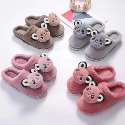 new cartoon cute women‘s cotton slippers winter non-slip thick bottom plush confinement cotton slippers home indoor slippers