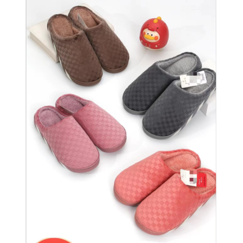 cotton slippers female winter home warm non-slip student dormitory home solid color thick bottom couple cotton shoes wholesale