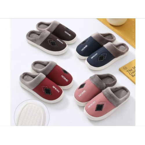pu leather cotton slippers waterproof women autumn and winter home warm non-slip cartoon slippers wholesale new children‘s plush slippers