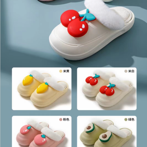 Cotton Slippers Autumn and Winter Waterproof Non-Slip Cartoon Cute Ladies Removable and Washable Fur Cotton Slippers Cotton Slippers Foreign Trade Slippers