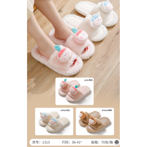 cotton slippers winter indoor men‘s and women‘s non-slip cute cartoon thick bottom and warm keeping wool sleeper cotton slippers foreign trade wholesale