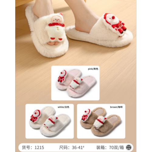 amazon slippers winter plush christmas style cotton slippers indoor warm velvet woolen slipper soft bottom women wholesale