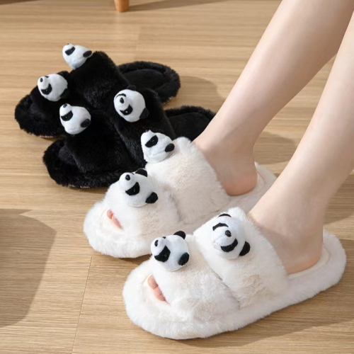cross-border parallel bars panda cotton slippers female home indoor plush slippers ins fluffy slippers female wholesale