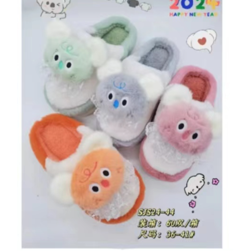 new autumn and winter cute cartoon character female home fashion soft bottom cotton slippers fur slipper wholesale