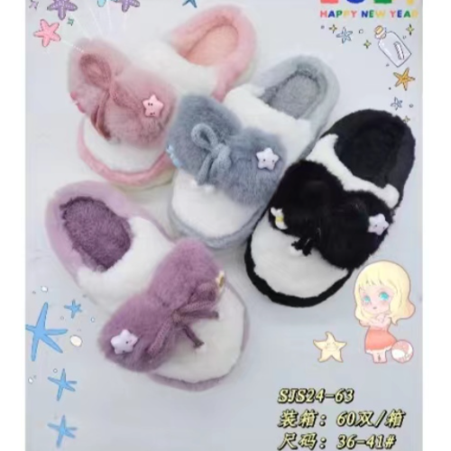 cartoon cotton slippers women‘s cute winter home thick bottom indoor warm couple winter home autumn and winter cotton slippers