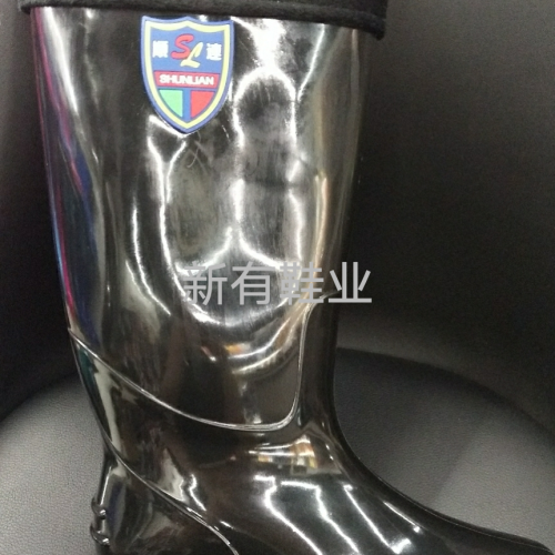 Men‘s High-Top Cotton Rain Boots Rubber Sole Cotton Rain Boots Waterproof Non-Slip