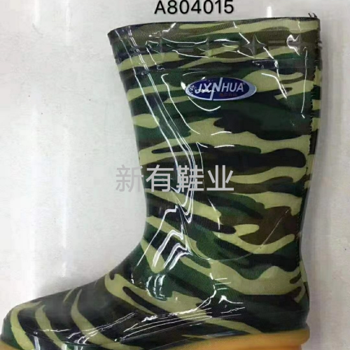 809 Camouflaged Male Medium Cloth Tendon Bottom Rain Boots Men‘s Waterproof Non-Slip