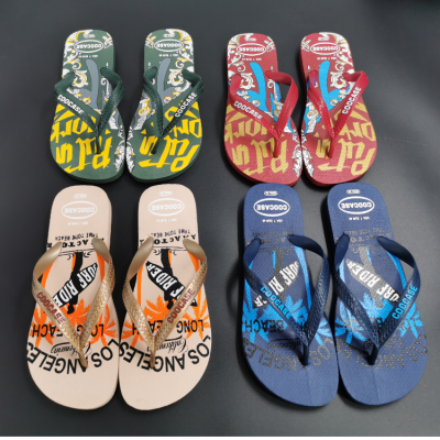 Foreign Trade Beach Soft Bottom Flip-Flops Printed Men's Flip Flops for Outerwear Customization