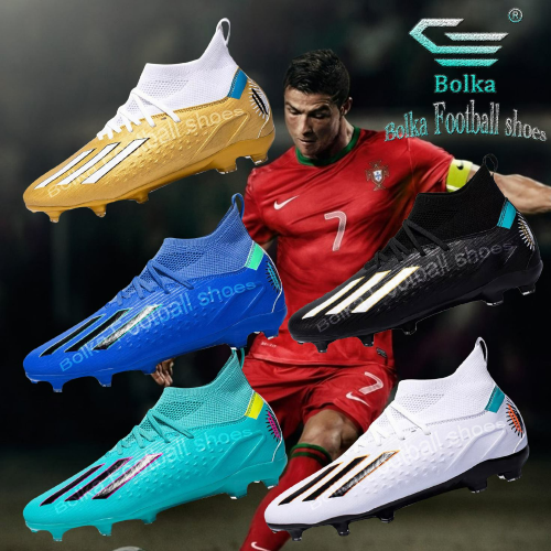 Factory Direct Sales Bolka Soccer Shoes High-Top Soccer Shoes Soccer Shoes Male Teenagers AG Studs Grass Soccer Shoes