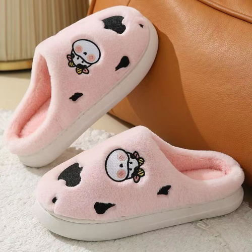 2022 New Cotton Slippers Women‘s Home Indoor Warm Cartoon Cute Student All-Match Cold-Proof Platform Fleece Lined Cotton Shoes