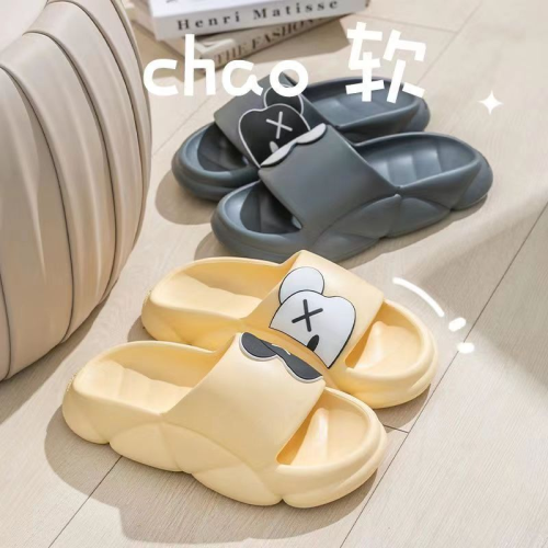 high-looking slippers women‘s summer wear thick bottom indoor home bathroom non-slip cute home couple slippers men