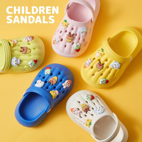 Children‘s Slippers Girls‘ Summer Cartoon Cute Breathable Hole Shoes Indoor Non-Slip Sandals Outdoor Beach Garden Shoes